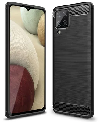 Produktbild von NALIA Design Handy Hülle für Samsung Galaxy A12, Carbon Look Case Cover Bumper