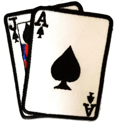 Produktbild von Ass Karten Poker - Aufnäher, Bügelbild, Aufbügler, Applikationen, Patches, Flicken, Zum Aufbügeln, Größe: 7,5 x 8,5 cm