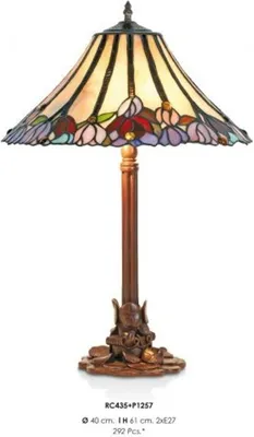 Produktbild von Handgefertigte Tiffany Hockerleuchte Tischleuchte Höhe 61 cm, Durchmesser 40 cm - Leuchte Lampe