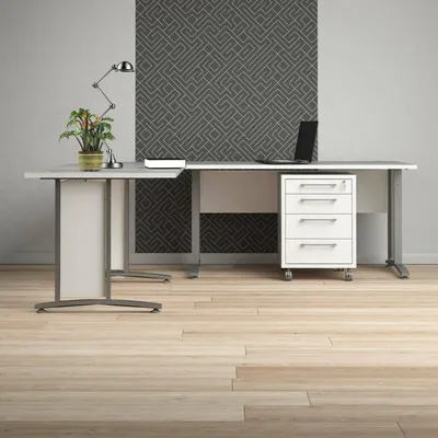 Produktbild von Schreibtisch – Weiß 200x230x74,5h cm