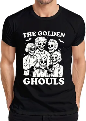 Immagine prodotto di Maglietta da uomo Golden Ghouls Skeleton Senior Parody Retro Halloween vintage, nero, XL