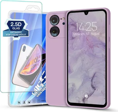 Produktbild von Hülle für Xiaomi 13T / Xiaomi 13T Pro mit 9H Displayglas Displayschutz Plus Case Cover Bumper Silikon Softgrip Schutzhülle Farbe: Lila