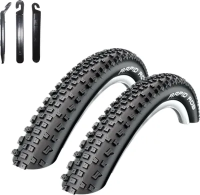 Produktbild von 2 x Schwalbe 29" Fahradreifen Rapid Rob Fahrradecke 54-622 (29 x 2,10) inkl. 3 Reifenheber