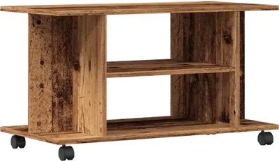 Obrázok produktu pre vidaXL TV polica s kolieskami vzhľad starého dreva 80x40x45 cm materiál na báze dreva