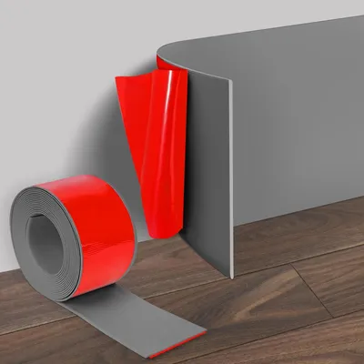 Produktbild von Omgoods – PVC-Fußleisten, selbstklebend – 10 Meter, 10 cm breit, grau
