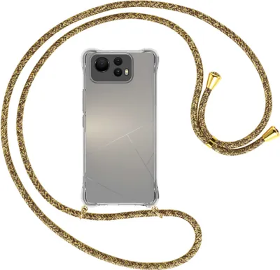 Produktbild von Handykette Backcover-Schutzhülle mit Band (Metall goldfarben) für Asus Zenfone 12 Ultra - braun+beige