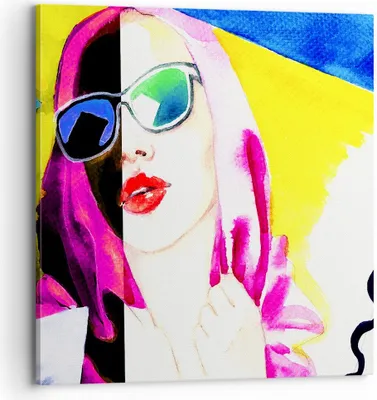Produktbild von Bild auf Leinwand - Leinwandbild - Frau Modell - 70x70cm - Wand Bild - Wanddeko - Wandbilder - Leinwanddruck - Bilder - Kunstdruck - Wanddekoration - Leinwand bilder - Wandkunst - AC70x70-3958