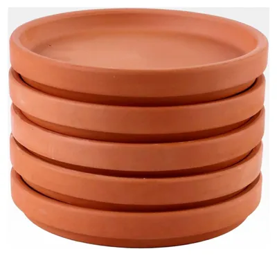 Produktbild von 5 Stück Terracotta Blumentopfuntersetzer rund