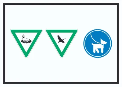 Produktbild von Brut- und Rastgebiet Hund anleinen Symbol Schild A1 (594x841mm)