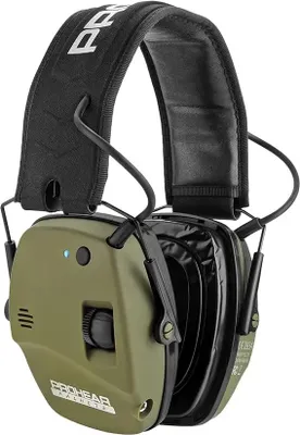 Produktbild von Elektronischer Gehörschutz für den Schießsport - EM030 Schießgehörschutz - Bluetooth - Schallverstärkung - NRR 22 dB/SNR 27 dB - 2 AAA-Batterien - Grün