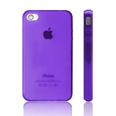 Image de Étui de protection en silicone pour téléphone portable iPhone 4, de couleur violette, lilas ou pourpre