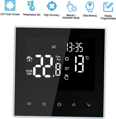 Obrázek produktu pro 10X inteligentní digitální pokojový termostat LCD pro 16A termostat elektrického podlahového vytápění, týdenní cirkulační programovatelný【Elektrické podlahové vytápění】