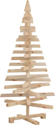 Produktbild von vidaXL Weihnachtsbäume mit Ständer Natur 120 cm Massivholz Kiefer