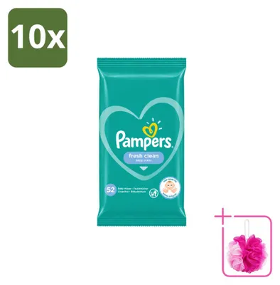 Productafbeelding van 10 x Pampers Fresh Clean vochtige doekjes - voordeelverpakking - 10 stuks