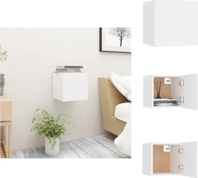 Zdjęcie produktu dla vidaXL Stolik nocny biały 30,5x30x30 cm materiał drewnopochodny - Stoliki nocne