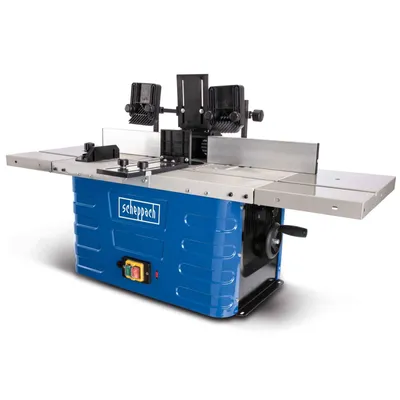Produktbild von Scheppach Fräsmaschine HF50 - 1500W | 40mm Spindelhöhe | 6, 8 und 12mm Spannzangen | Tischverbreiterung | Drehzahlregulierung von 11500 bis 24000min-1