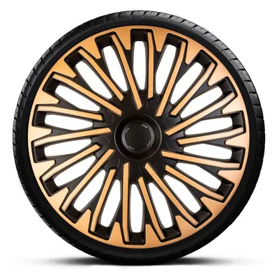 Produktbild von 15" Zoll Radkappen Gold Schwarz Radzierblenden Radblenden PP 5415GB AutoStyle