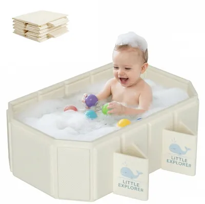 Image de Baignoire pliable pour bébé pour enfants jusqu'à 6 ans - Blanc