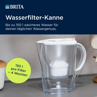 Zdjęcie produktu dla Brita Marella, Dzbanek z filtrem do wody, 1,4 l, Przezroczysty, Biały