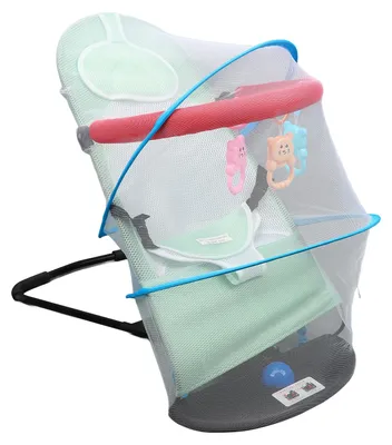 Produktbild von Elektrische Babyschaukel mit Musik, bunten Lichtern, 3-Punkt-Sicherheitsgurt, rutschfest, niedliches Schaukelspielzeug für Neugeborene im Alter von 0