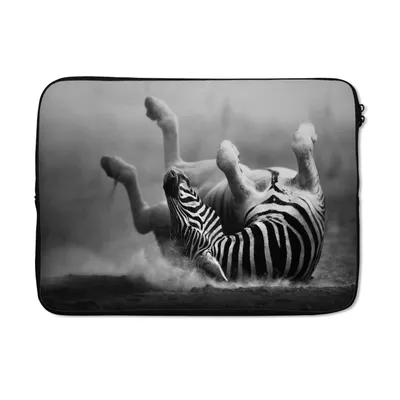 Produktbild von MuchoWow® Laptop Hülle 13 Zoll Zebra - Tiere - Schwarz - Weiß Laptoptasche - Laptophülle - Sleeve - Rundumschutz