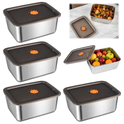 4er-Set Edelstahl-Vorratsdosen 600 ml, 13,9×11×5,8 cm
