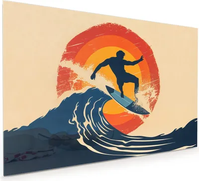 Produktbild von Küchenrückwand Spritzschutz Glas mit Motiv Surferwelle 40 x 40 cm