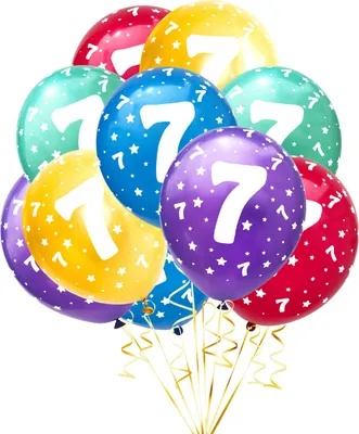 Produktbild von Oblique Unique Luftballon Set Zahl 7 für 7. Geburtstag Kindergeburtstag Party 10 Deko Ballons Geburtstagsdeko bunt