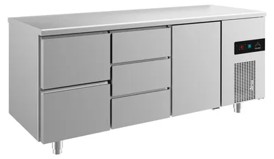 Produktbild von Gastro Kühltisch | Edelstahl | 1 Tür / 5 Schubladen | 1865 x 700 x 850 mm | -2 / +8 °C | 474 Liter
