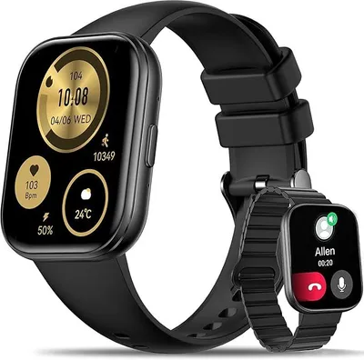 Produktbild von Smartwatch für Damen Herren mit Telefonfunktion,1.75" Fitnessuhr mit Pulsmesser SpO2 Schlafmonitor Schrittzähler IP68 Wasserdicht,120+ Sportmodi