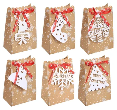 Produktbild von Geschenktüten Weihnachten 24 Stück Kraftpapier Adventskalender zum Befüllen für Süßigkeiten Plätzchen Kindergeburtstag