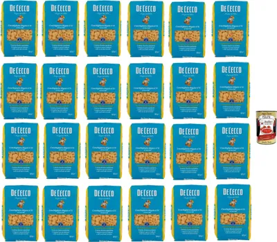 Produktbild von De Cecco Conchigliette Rigate N°51, 100% Italienisch Pasta Nudeln 24x 500g + Italian Gourmet Polpa 400g