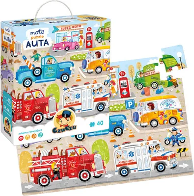 Zdjęcie produktu dla CzuCzu Moto Puzzle Auta 40el - Kreatywna zabawa w rajdowanie dla maluchów od 3 lat!