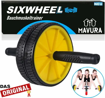 Image de SIXWHEEL Abroller Entraîneur pour abdominaux AB-Roller avec tapis de genoux inclus