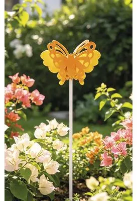 Produktbild von Gartenstecker Schmetterling Lafiora Metall H 95 cm gelb