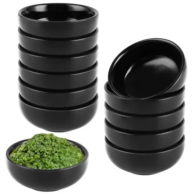 12er-Set Dip-Schälchen Keramik Ø 7,7 cm schwarz