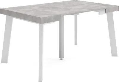 Image de TAPA Table console extensible, 140x90x73cm, Pour 6 personnes, Pieds en bois, Ciment
