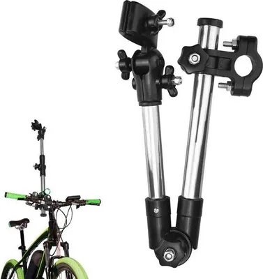 Produktbild von Famanu Universeller Verstellbarer Regenschirmständer für Fahrrad - Halter für Rollstuhl - Handgriff - Kinderwagen - Golfwagen - Schwarz