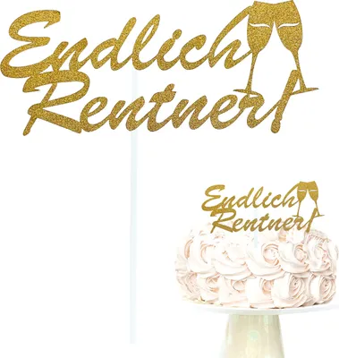 Produktbild von Oblique Unique Endlich Rentner Torten Topper Glitzernd gold für Ruhestand Party Dekoration Rente Party Deko Kuchendeckel