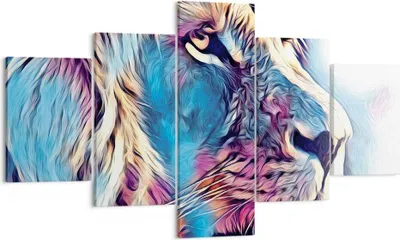 Produktbild von Bild auf Leinwand - Leinwandbild - 5 Teile - Löwe Mähne Märchen - 125x70cm - Wand Bild - Wanddeko - Wandbilder - Leinwanddruck - Bilder - Wanddekoration - Leinwand bilder - Wandbild - EA125x70-4713