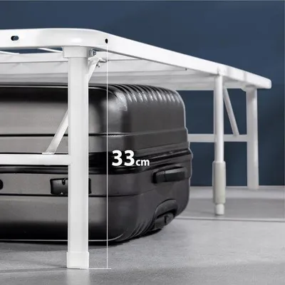 Produktbild von Famanu Lattenrost 35 cm - Metallbettgestell, einfache Montage, Stauraum unter dem Bett, 100 x 200 cm, weiß
