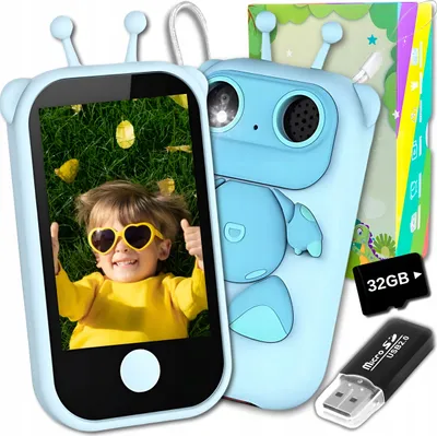 Produktbild von Telefon Für Kinder Spielzeug Digitalkamera Edukatives Kamera + 32Gb Karte
