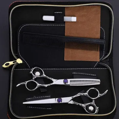 Produktbild von Friseurschere 6.0 440C Friseurschere Professionelle Haarschere mit Rasierklinge für Frauen und Männer Haarschneideschere aus kohlenstoffreichem Edelstahl
