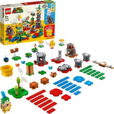Produktbild von LEGO 71380 Super Mario Baumeister-Set für eigene Abenteuer, Erweiterungsset, baubares Spiel