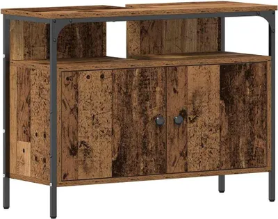 Zdjęcie produktu dla vidaXL Szafka pod umywalkę z odzyskanego drewna 80 x 30 x 60 cm materiał drewnopochodny