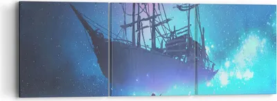 Produktbild von Bild auf Leinwand - Leinwandbild - Märchen Segelschiff - 90x30cm - Wand Bild - Wanddeko - Wandbilder - Leinwanddruck - Bilder - Kunstdruck - Wanddekoration - Leinwand bilder - Wandkunst - CA90x30-4034