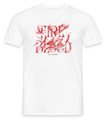Produktbild von Spreadshirt Game Of Thrones Haus Targaryen Fire & Blood Logo Männer T-Shirt, XXL, Weiß