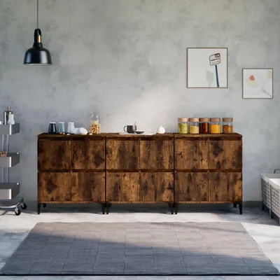 Produktbild von vidaXL Sideboards 3 Stk. Räuchereiche 60x35x70 cm Holzwerkstoff