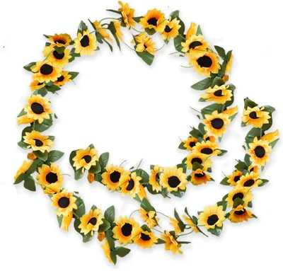 Produktbild von Girlande Künstliche Sonnenblumen-Girlande, 3 Stück, künstliche Blumen, Blumenreben, Pflanzengirlanden, künstliche Sonnenblumen, für Garten, Hochzeit,