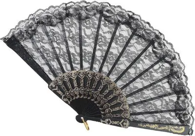 Produktbild von Famanu Faltbarer Kantenfächer für Hochzeit und Feier - Schwarz